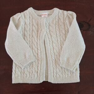 Infant's GYMBOREE Light Beige Cable Knit Cardigan Sweater Size 3-6 Months NWT